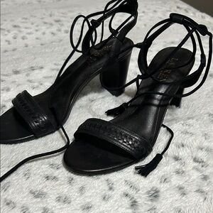 Ralph Lauren Black Lace-Up Heels